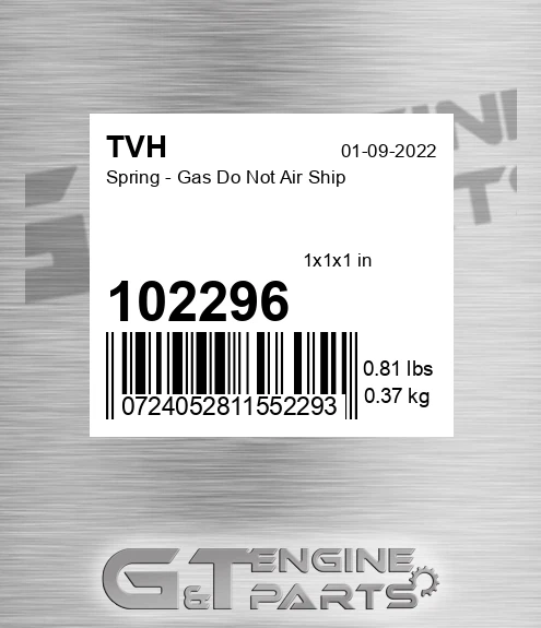 102296 Spring - Gas Do Not Air Ship