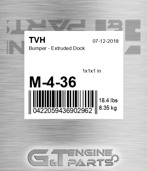 M-4-36 Bumper - Extruded Dock