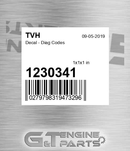 1230341 Decal - Diag Codes