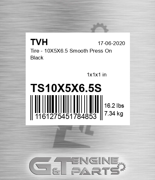 TS10X5X6.5S Tire - 10X5X6.5 Smooth Press On Black