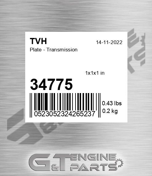 34775 Plate - Transmission