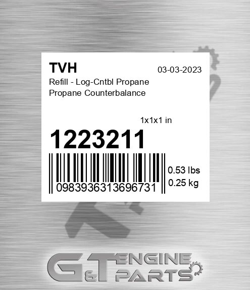 1223211 Refill - Log-Cntbl Propane Propane Counterbalance