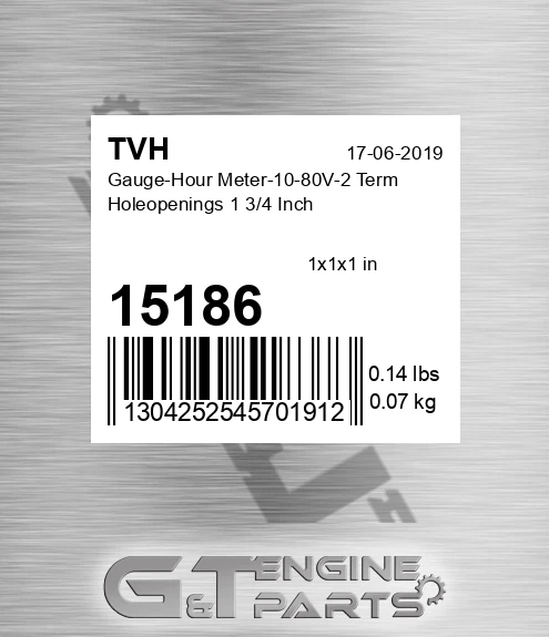 15186 Gauge-Hour Meter-10-80V-2 Term Holeopenings 1 3/4 Inch