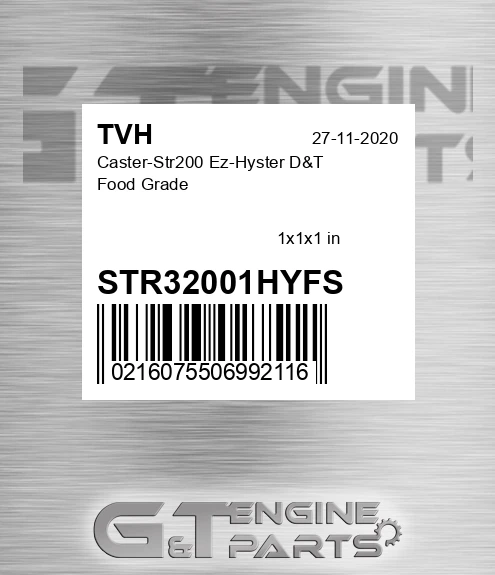 STR32001HYFS Caster-Str200 Ez-Hyster D&amp;T Food Grade