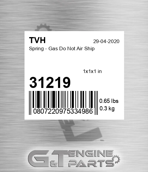 31219 Spring - Gas Do Not Air Ship
