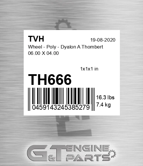 TH666 Wheel - Poly - Dyalon A Thombert 06.00 X 04.00