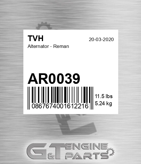 AR0039 Alternator - Reman