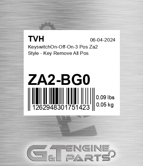 ZA2-BG0 KeyswitchOn-Off-On-3 Pos Za2 Style - Key Remove All Pos