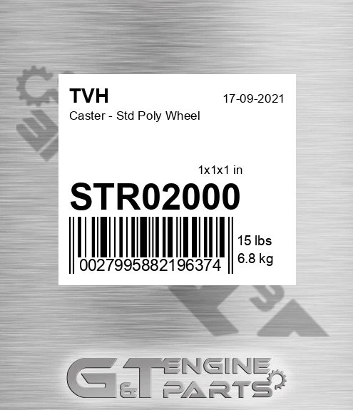 STR02000 Caster - Std Poly Wheel
