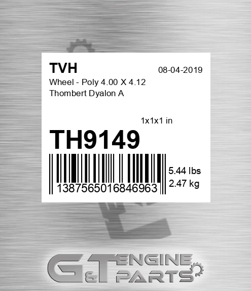 TH9149 Wheel - Poly 4.00 X 4.12 Thombert Dyalon A