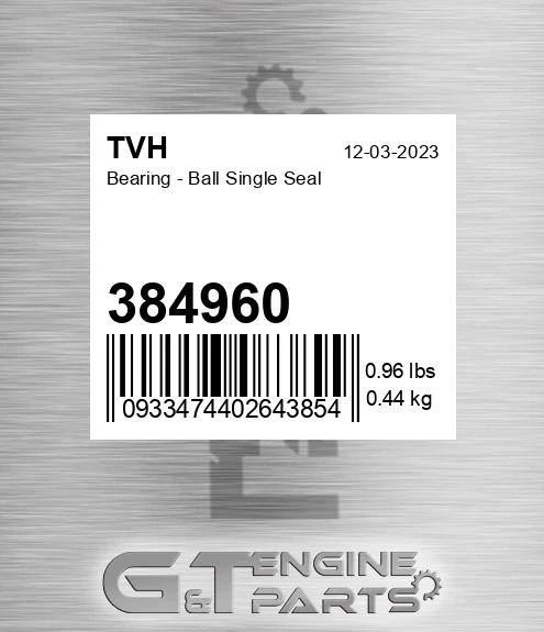 384960 Bearing - Ball Single Seal