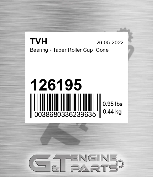 126195 Bearing - Taper Roller Cup Cone