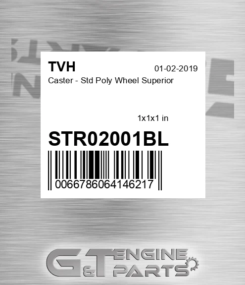 STR02001BL Caster - Std Poly Wheel Superior