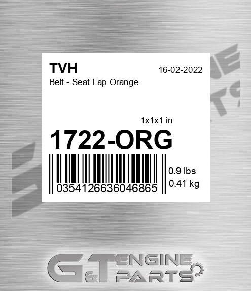 1722-ORG Belt - Seat Lap Orange