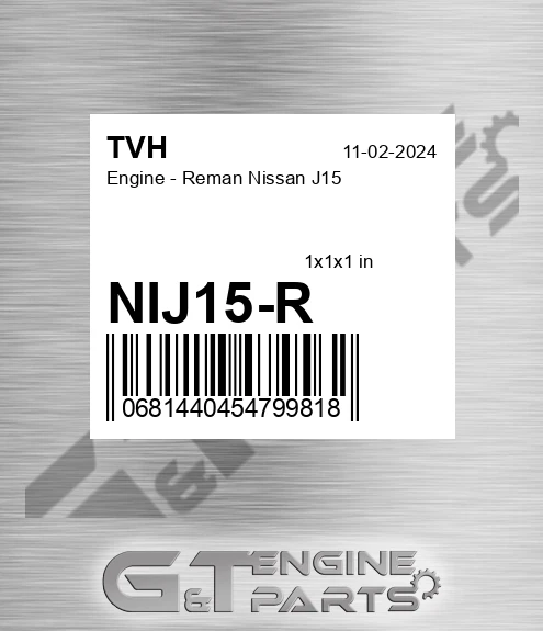 NIJ15-R Engine - Reman Nissan J15
