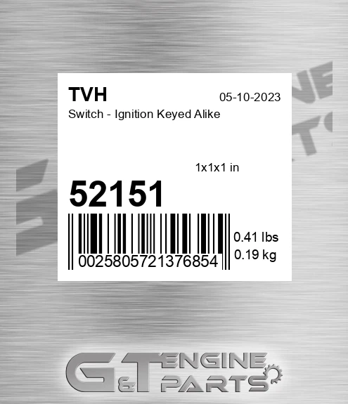 52151 Switch - Ignition Keyed Alike