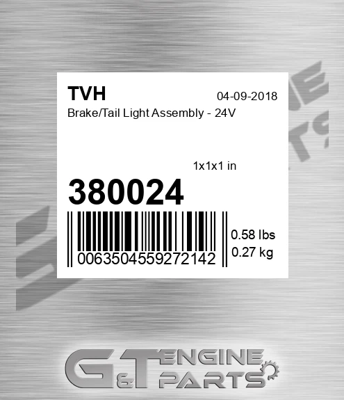 380024 Brake/Tail Light Assembly - 24V