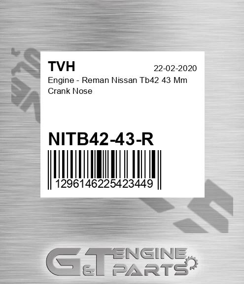 NITB42-43-R Engine - Reman Nissan Tb42 43 Mm Crank Nose