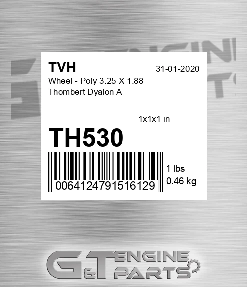 TH530 Wheel - Poly 3.25 X 1.88 Thombert Dyalon A