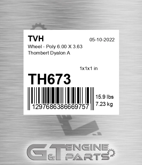 TH673 Wheel - Poly 6.00 X 3.63 Thombert Dyalon A