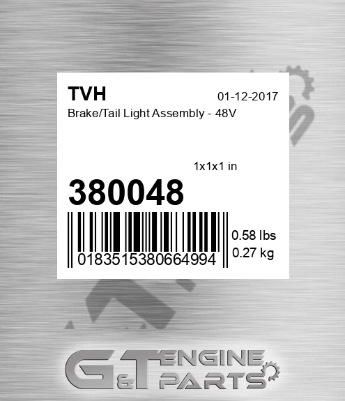 380048 Brake/Tail Light Assembly - 48V