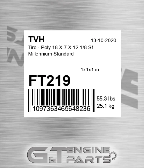 FT219 Tire - Poly 18 X 7 X 12 1/8 Sf Millennium Standard