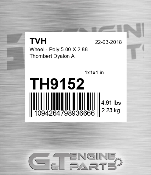 TH9152 Wheel - Poly 5.00 X 2.88 Thombert Dyalon A