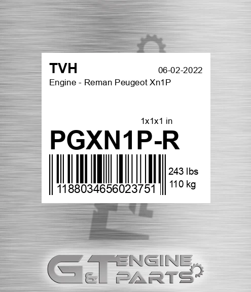 PGXN1P-R Engine - Reman Peugeot Xn1P