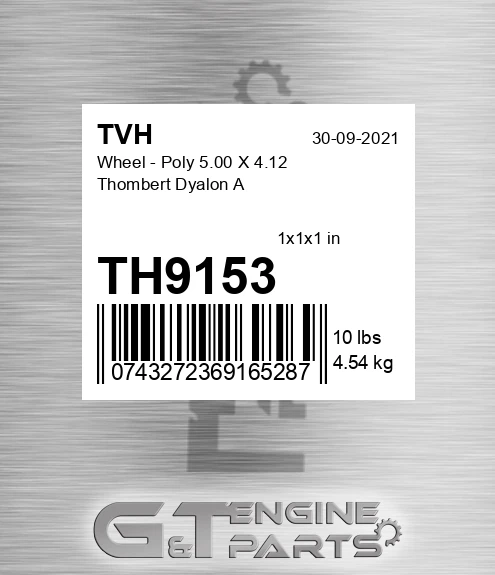 TH9153 Wheel - Poly 5.00 X 4.12 Thombert Dyalon A