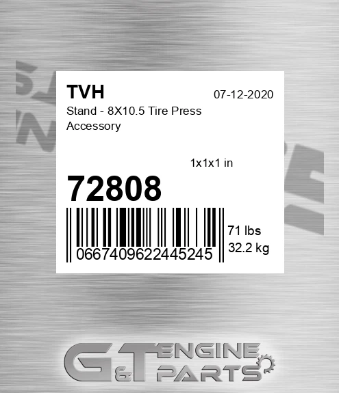 72808 Stand - 8X10.5 Tire Press Accessory