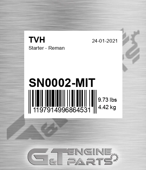 SN0002-MIT Starter - Reman