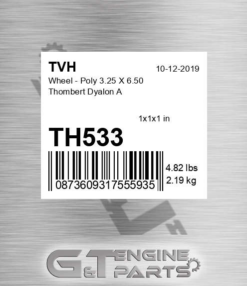 TH533 Wheel - Poly 3.25 X 6.50 Thombert Dyalon A