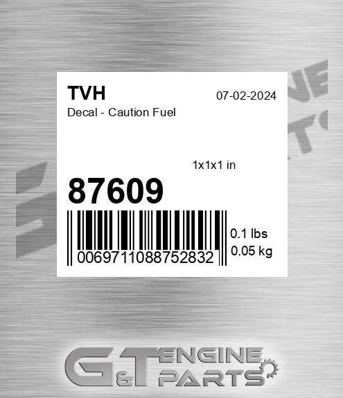 87609 Decal - Caution Fuel