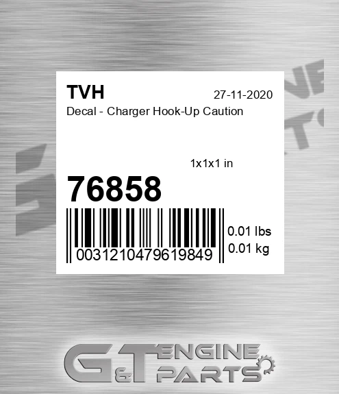 76858 Decal - Charger Hook-Up Caution