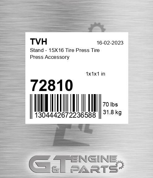 72810 Stand - 15X16 Tire Press Tire Press Accessory