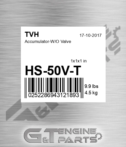 HS-50V-T Accumulator-W/O Valve