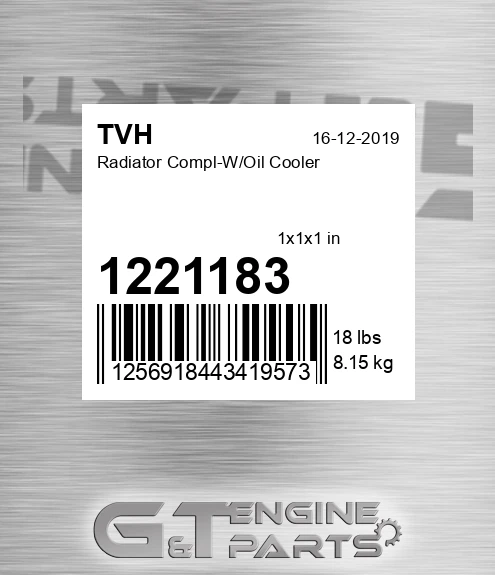 1221183 Radiator Compl-W/Oil Cooler