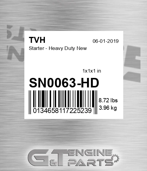 SN0063-HD Starter - Heavy Duty New