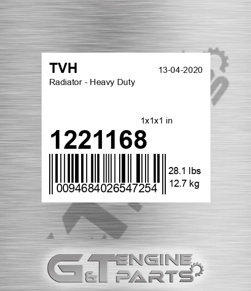 1221168 Radiator - Heavy Duty
