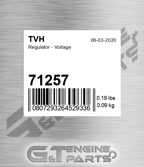 71257 Regulator - Voltage