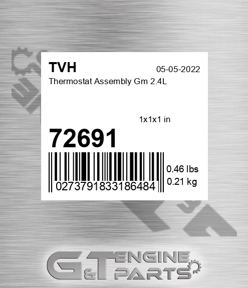 72691 Thermostat Assembly Gm 2.4L