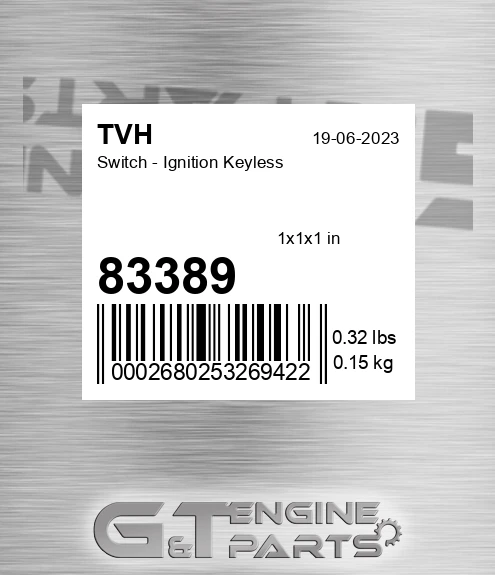 83389 Switch - Ignition Keyless