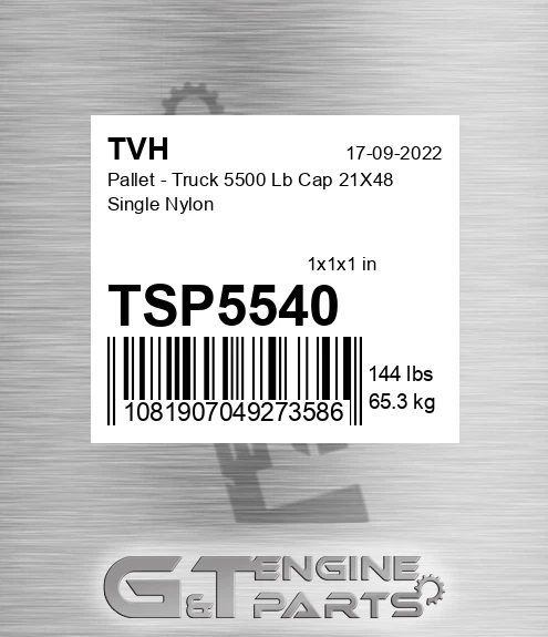 TSP5540 Pallet - Truck 5500 Lb Cap 21X48 Single Nylon