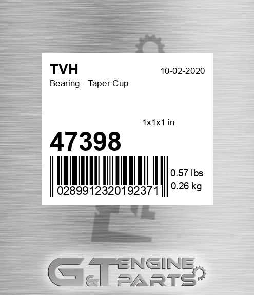 47398 Bearing - Taper Cup