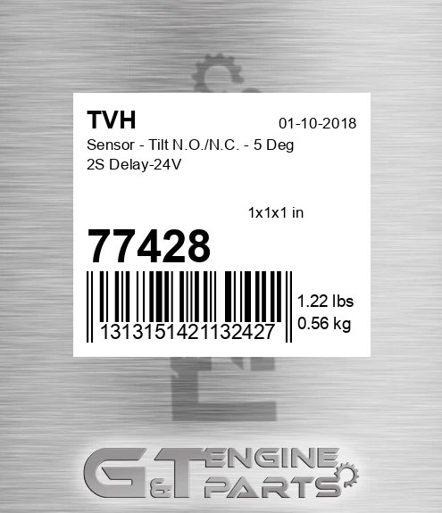 77428 Sensor - Tilt N.O./N.C. - 5 Deg 2S Delay-24V