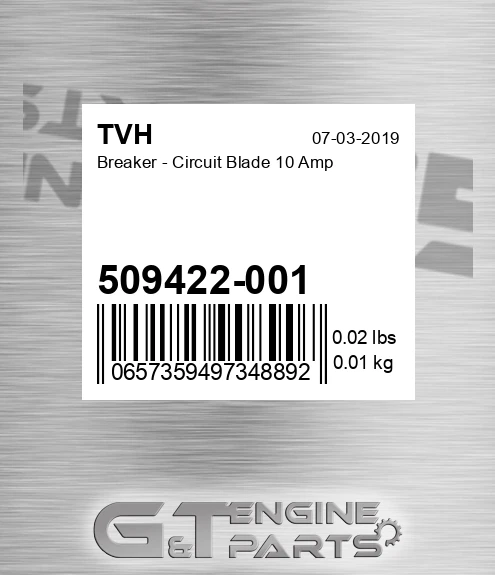 509422-001 Breaker - Circuit Blade 10 Amp