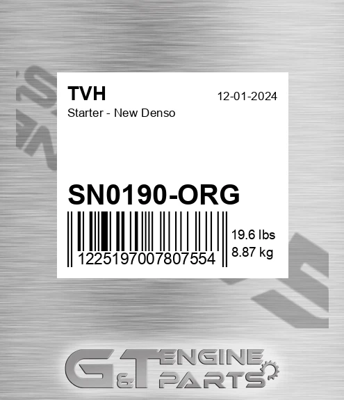 SN0190-ORG Starter - New Denso