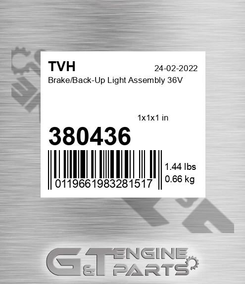 380436 Brake/Back-Up Light Assembly 36V