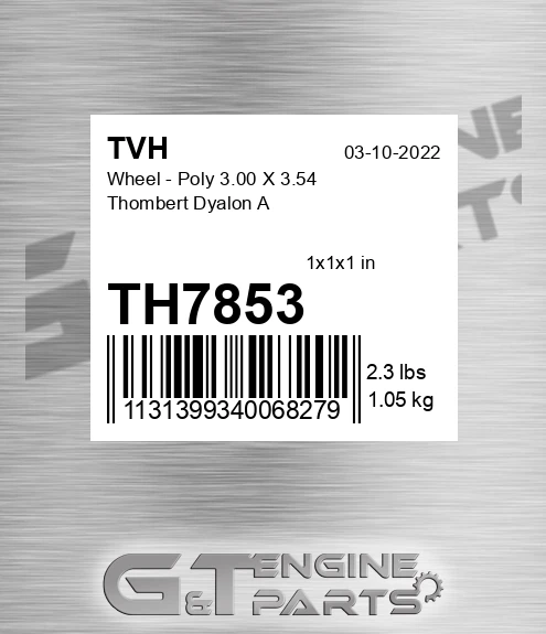 TH7853 Wheel - Poly 3.00 X 3.54 Thombert Dyalon A