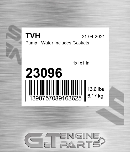 23096 Pump - Water Includes Gaskets